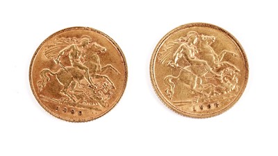 Lot 517 - Two George V gold half sovereigns