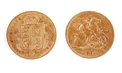 Lot 519 - Two Queen Victoria gold half sovereigns