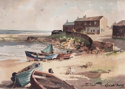 Lot 814 - Ronald Lambert Moore - Craster Harbour | watercolour