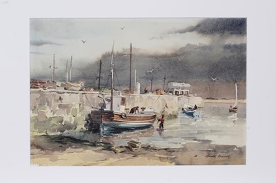 Lot 817 - Ronald Lambert Moore - Stormy Skies at Seahouses | watercolour