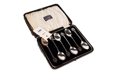 Lot 601 - A set of six silver teaspoons, by Docker & Burn Ltd