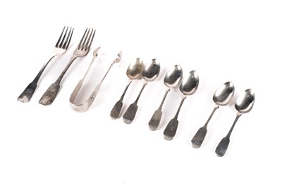 Lot 607 - A selection of Georgian and later silver cutlery