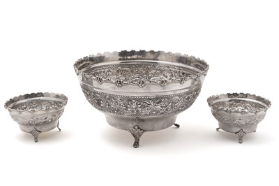 Lot 632 - Three Indian silver bowls