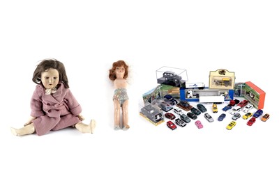 Lot 137 - A selection of diecast models; and early 20th Century and later dolls