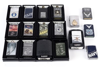 Lot 439 - A collection of U.S. Military interest Zippo lighters