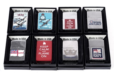 Lot 440 - A collection of British Military interest Zippo cigarette lighters