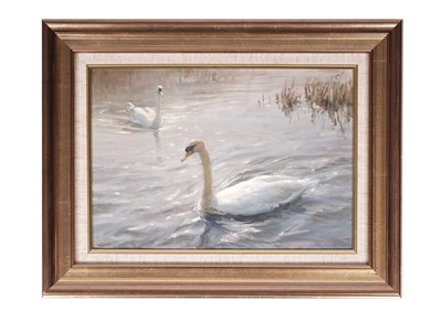 Lot 137 - Walter Holmes - Swans | oil