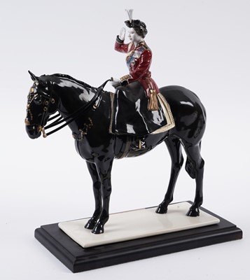 Lot 175 - A Coalport Royal Commemorative 'Trooping the Colour' figure of Queen Elizabeth II