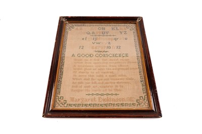 Lot 546 - A Victorian needlework sampler