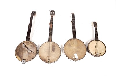 Lot 15 - Three banjos and a Banjolele