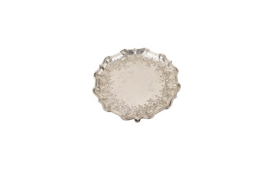 Lot 1489 - A George II silver waiter