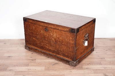 Lot 10 - A George III oak silver chest