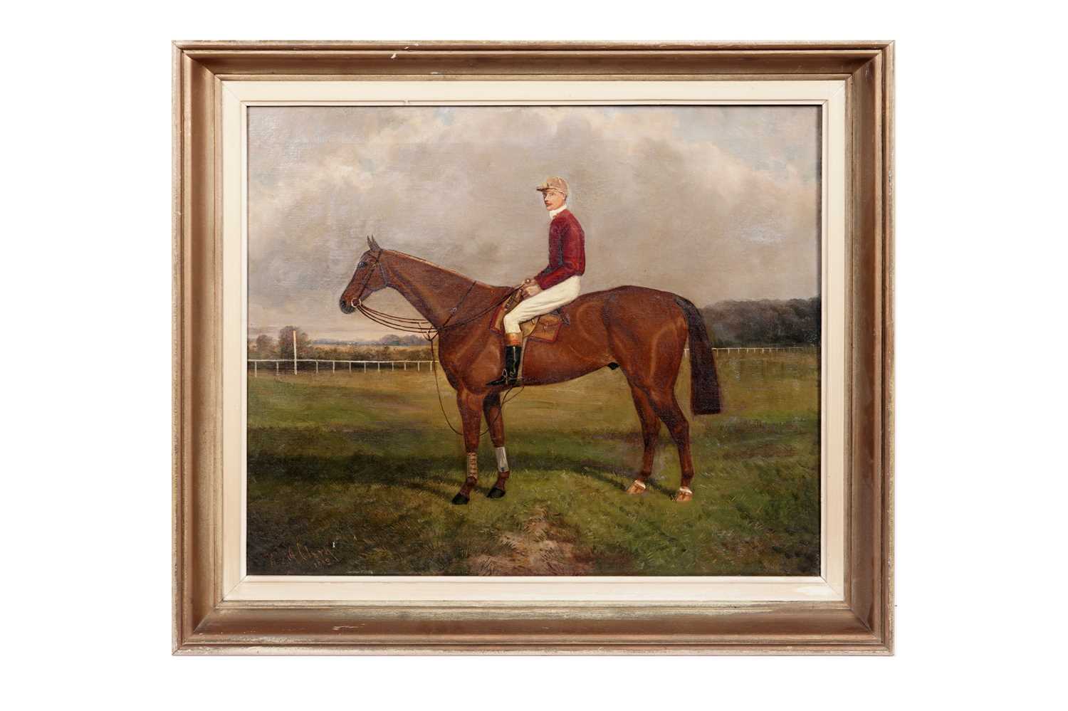 Lot 163 - William Albert Clark - Portrait of a Racehorse and Jockey | oil
