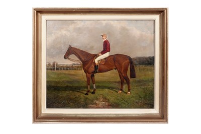 Lot 163 - William Albert Clark - Portrait of a Racehorse and Jockey | oil