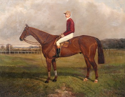 Lot 163 - William Albert Clark - Portrait of a Racehorse and Jockey | oil