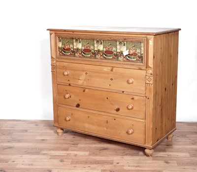 Lot 69 - A mid-20th Century pine chest of drawers