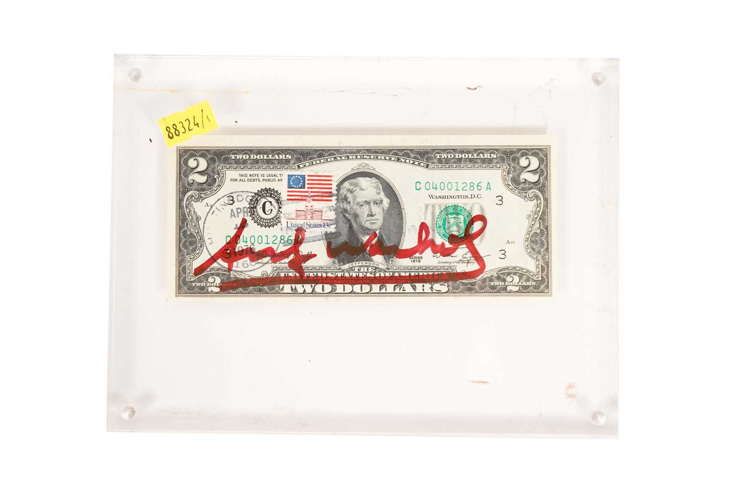 Lot 1227 - Andy Warhol - Signed Two Dollar Bill