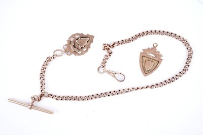 Lot 664 - A 9ct rose gold watch chain