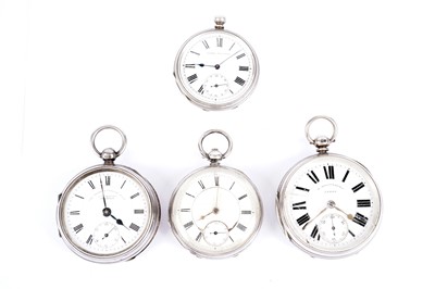 Lot 668 - Four silver cased pocket watches