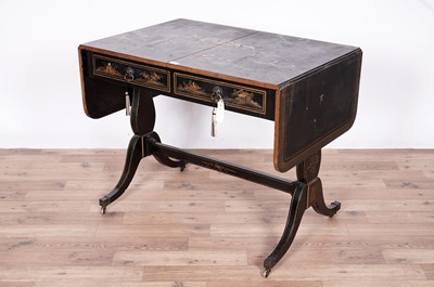 Lot 63 - An early 20th Century Oriental lacquered sofa table