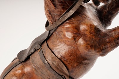 Lot 227 - A vintage leather figure of a rearing horse