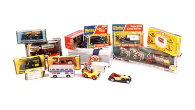 Lot 138 - A collection of diecast model vehicles; and Hornby trains and trackside accessories