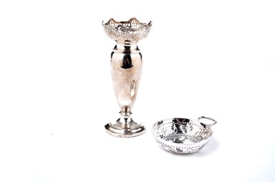 Lot 1402 - A late 19th Century French wine taster; and a George V vase