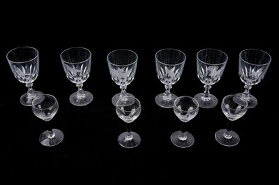 Lot 415 - A set of six stemmed wine glasses; and four liqueur glasses