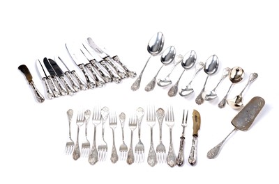 Lot 1409 - A German Art Nouveau part service of flatware and cutlery