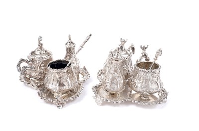 Lot 1512 - A matched pair of Victorian breakfast condiment sets