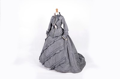 Lot 1489 - An 1876 silk taffeta wedding dress worn by Jane McGilvray