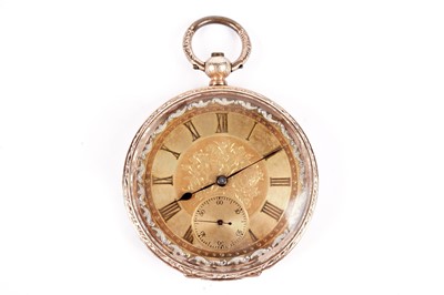 Lot 655 - A yellow gold cased open face pocket watch