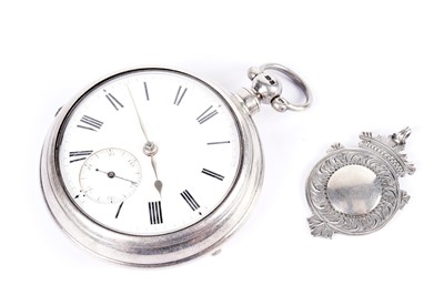 Lot 612 - A Victorian silver pair-cased pocket watch with fusee movement