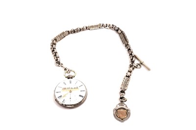 Lot 1037 - Railway Interest: a Victorian silver cased pocket watch on chain