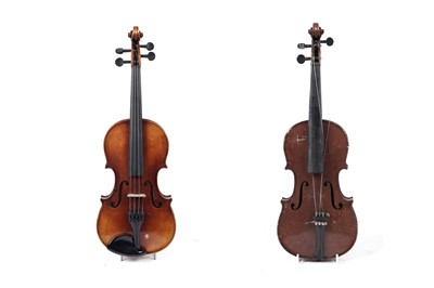 Lot 225 - A Czechoslovakian Stradivari style and other violin and bows