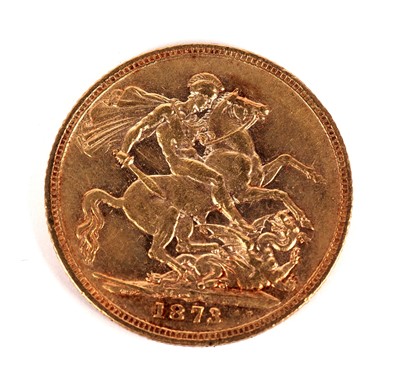 Lot 362 - A Queen Victoria gold sovereign, 1873, in later case