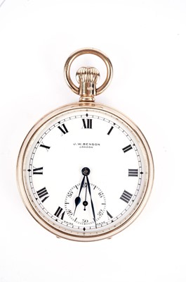 Lot 616 - A 9ct gold open-faced pocket watch