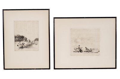 Lot 7 - Sidney Tushingham - Holiday Time, and Sandcastles | signed drypoints