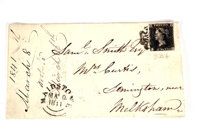 Lot 350 - 1840 1d black on cover