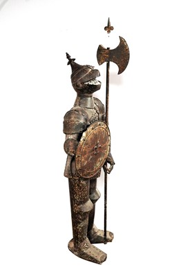 Lot 232 - A contemporary cast iron model of a medieval knight