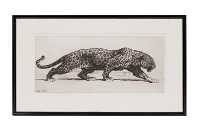 Lot 4 - Herbert Thomas Dicksee RE - Study of a Leopard | etching