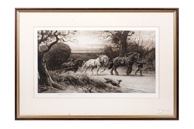 Lot 7 - Herbert Thomas Dicksee RE - The Last Load | etching