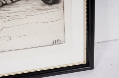 Lot 5 - Herbert Thomas Dicksee RE - Study of a Tiger Eating | etching