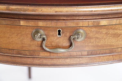 Lot 747 - A pair of 19th Century Sheraton style mahogany demi-lune fold-over tables