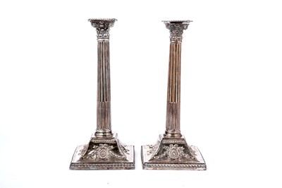 Lot 1372 - A pair of Old Sheffield candlesticks