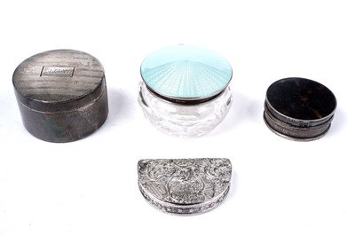 Lot 1715 - A selection of silver boxes; and a cut-glass toilet jar