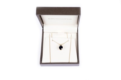 Lot 597 - A contemporary sapphire pendant necklace