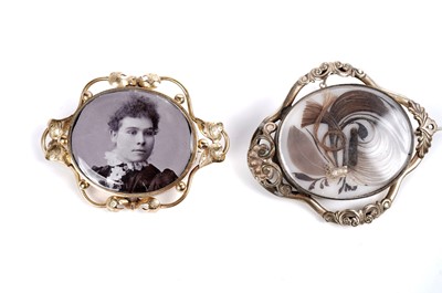 Lot 9 - Two Victorian mourning brooches