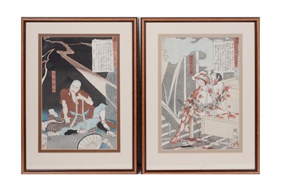 Lot 909 - Tsukioka Yoshitoshi (1839-1892) - The robbing of a traveller, and another | woodblocks