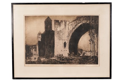 Lot 10 - Frank Brangwyn - The Valentré Bridge, Cahors | etching